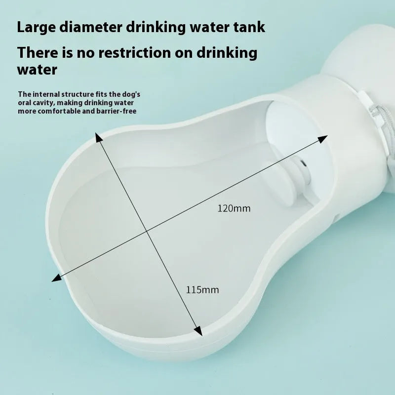 Collapsible silicone pet drinking cup folded and unfolded showing portable design