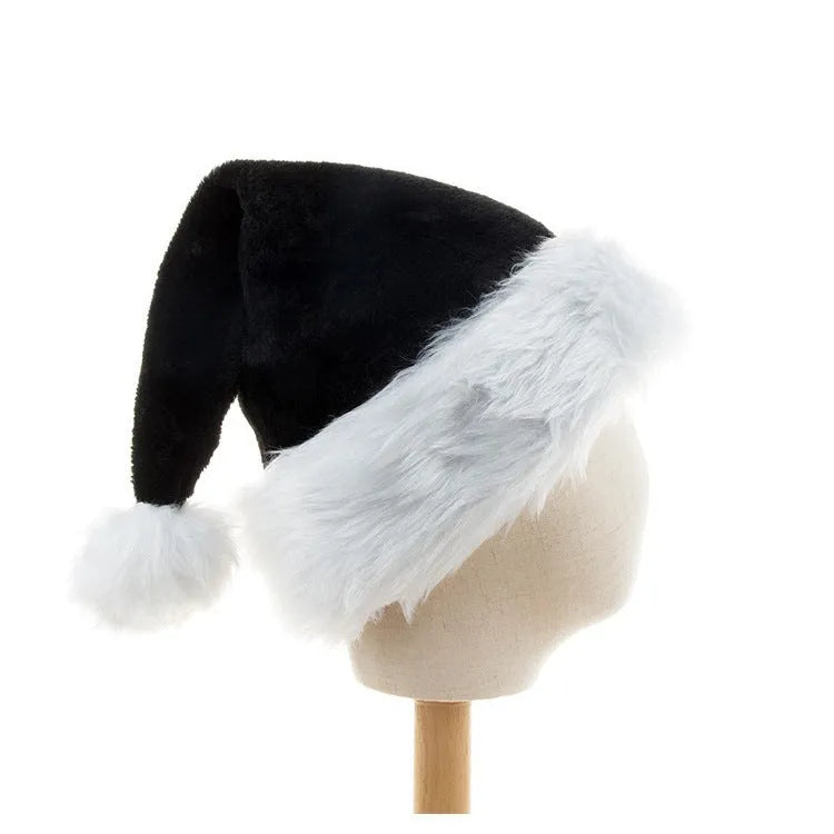 European style plush Christmas Halloween hat in polyester, 56cm by 30cm, in white and black colour