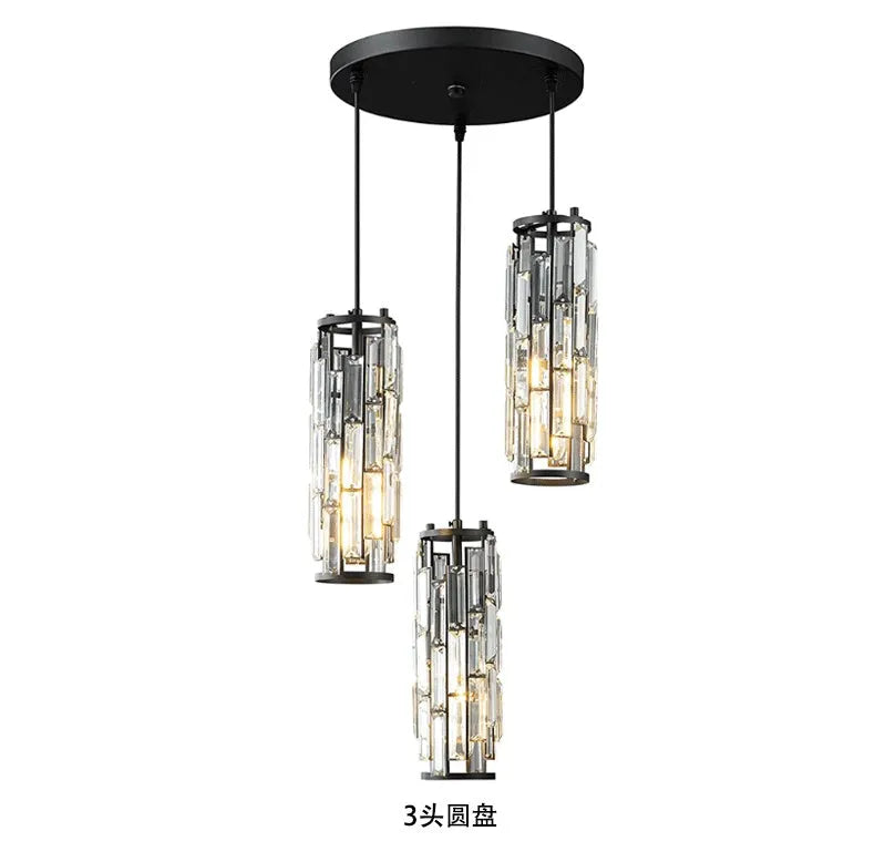 Industrial style LED single head droplight in black, chrome, or gold finish for bedside or restaurant lighting