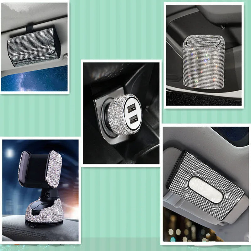 Diamond crystal decorative car charger for 12V/24V cigarette lighter socket with USB port