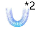 360 degree automatic electric toothbrush with U-shaped silicone head and blue light, IPX7 waterproof