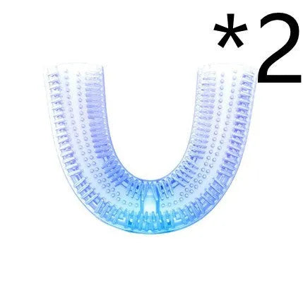 360 degree automatic electric toothbrush with U-shaped silicone head and blue light, IPX7 waterproof