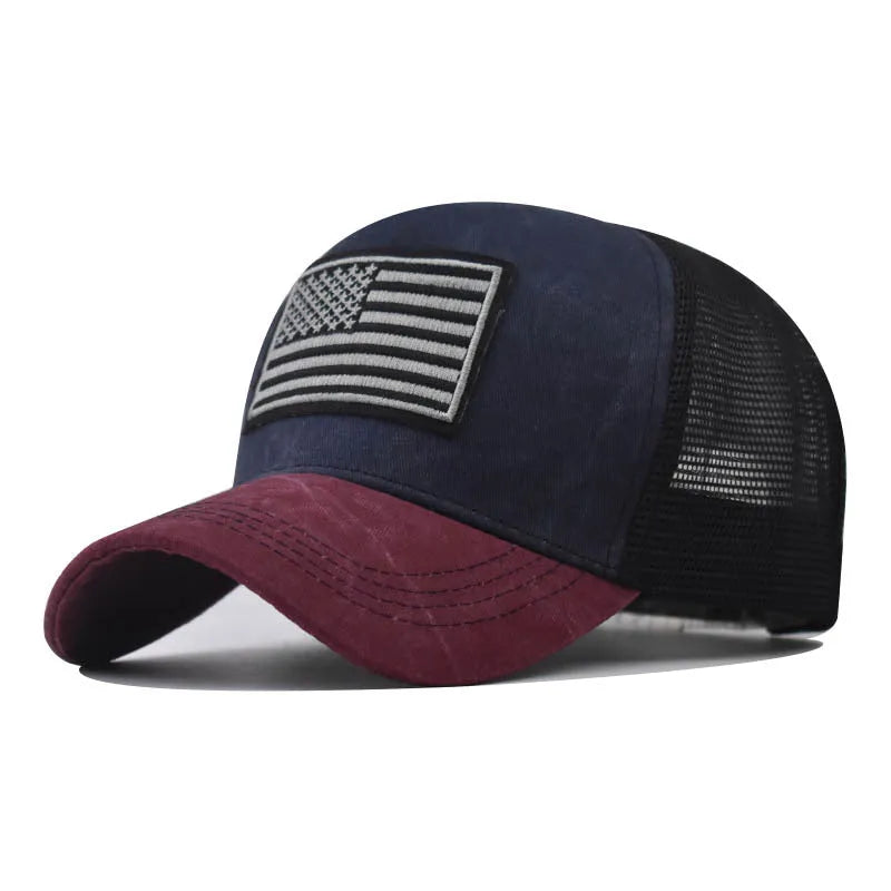 Men's washed distressed embroidered baseball cap in adjustable cotton, shown in army green