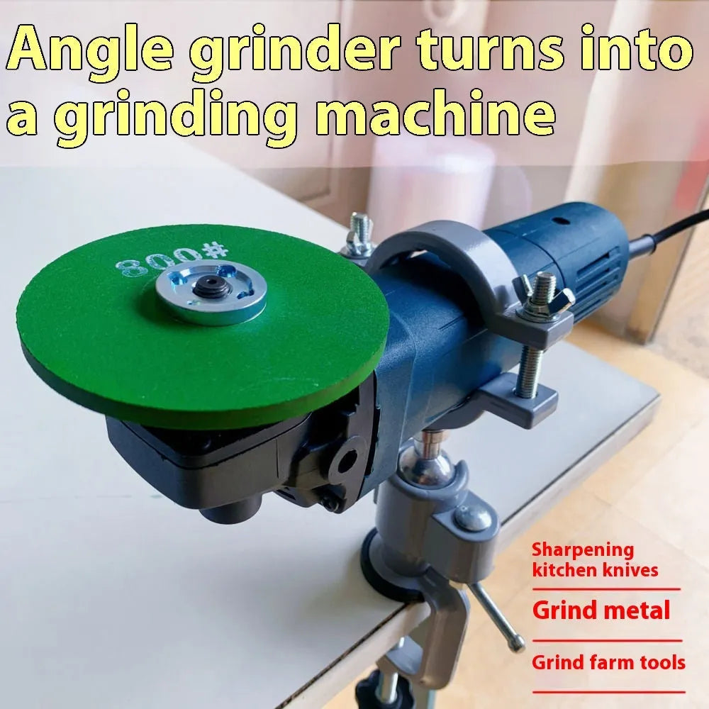Bracket type clamp-on bench vise with 360-degree rotating head on a workbench