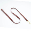 PU leather pet traction belt in black or maroon with chain ring attachment