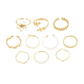 Gold colour openwork flower ring for women with glossy electroplated finish