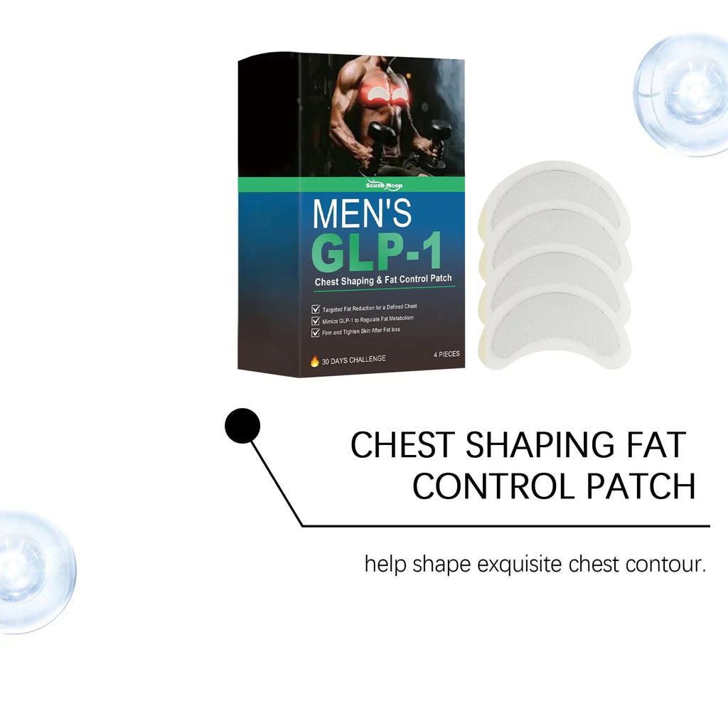 Pack of four men's thin herbal figure control patches for chest application