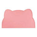 Cat head shaped silicone pet feeding mat in blue colour measuring 44cm by 24cm