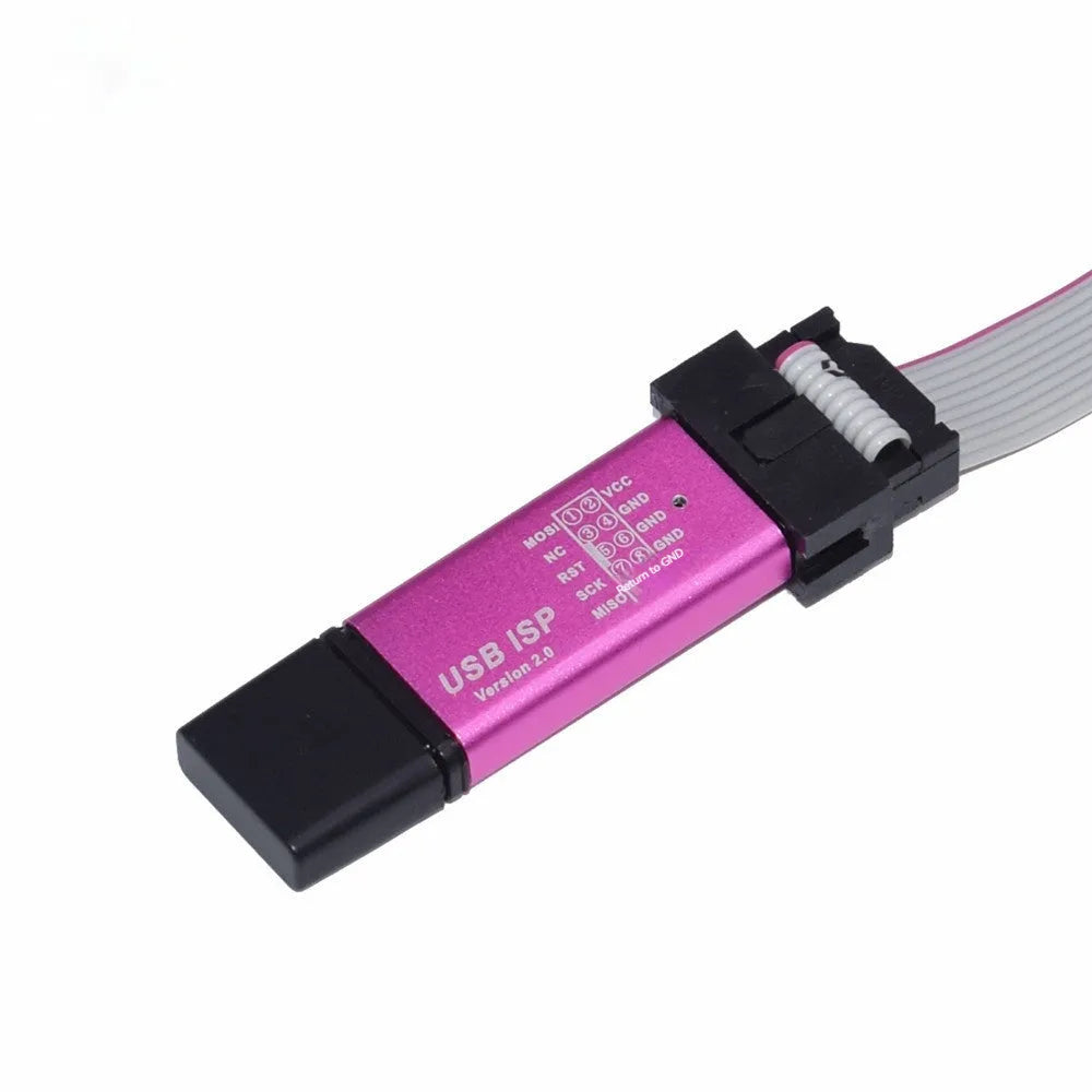 USB ISP programming burner with standard IDC10 interface in random colour