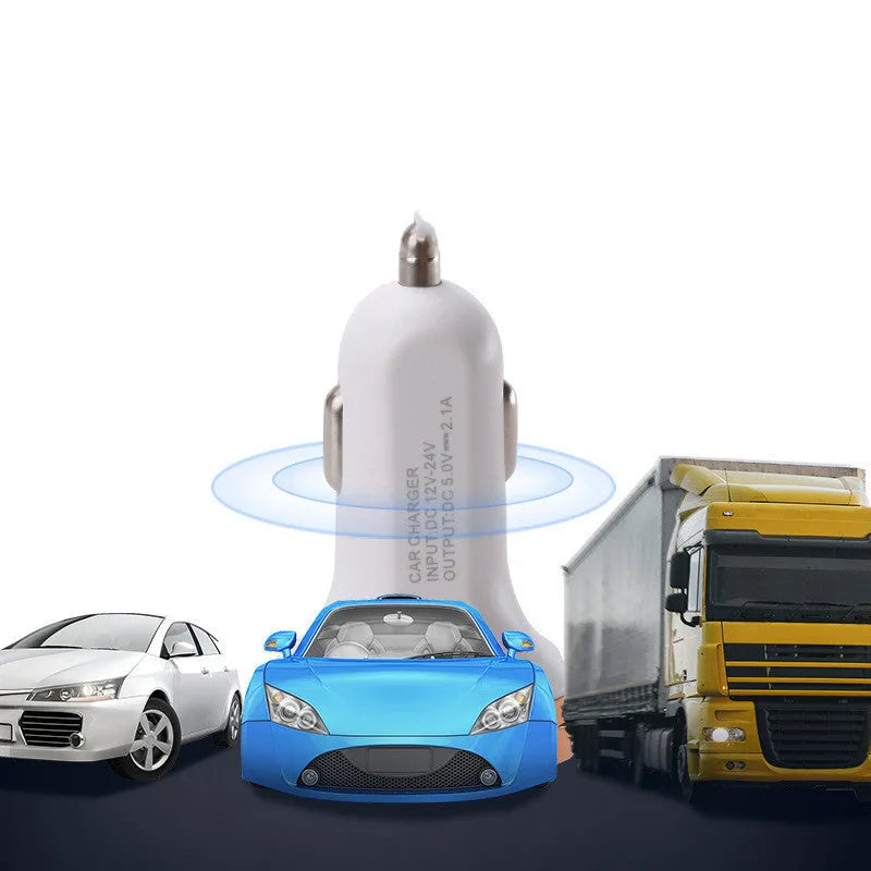 Gold and silver digital display car chargers showing 5V output on screen