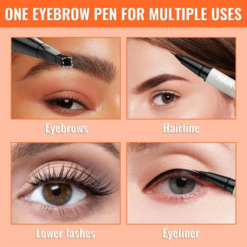 Waterproof double-headed eyebrow pencil with pencil and powder ends in five shades