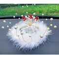 Clay star car decoration ornament for centre console in various red, pink, and pearl white colour designs.