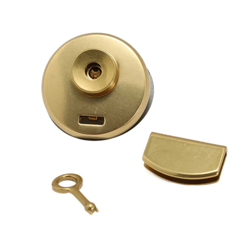 Large round brass twist lock for chests and lockboxes