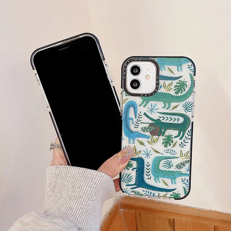 Snake pattern drop-proof mobile phone case for iPhone 14 Pro Max 13 12 series, shockproof cover