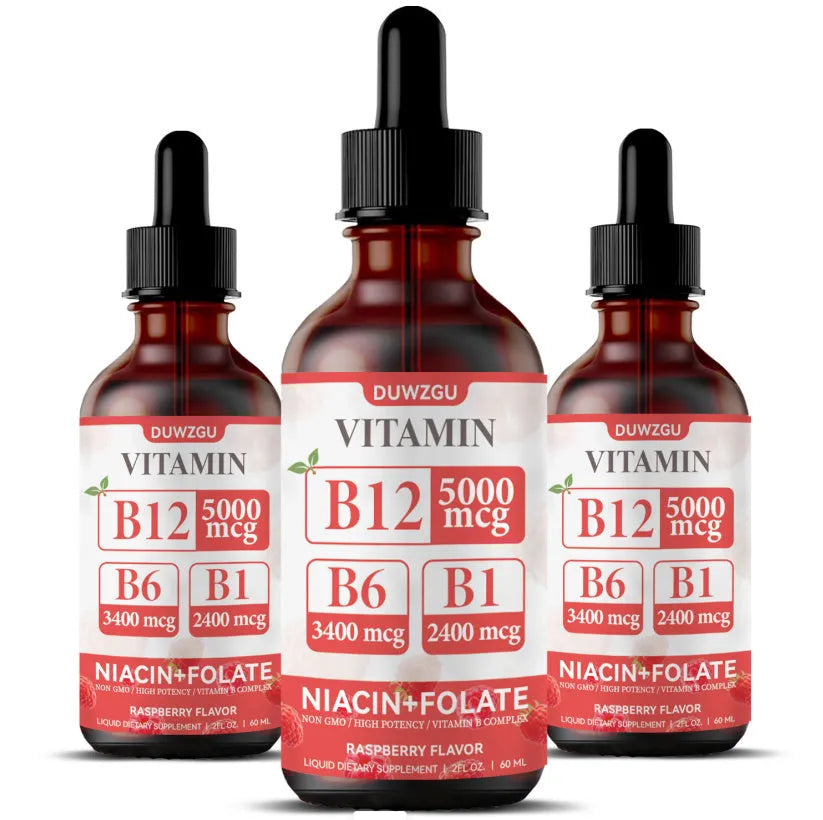 B12 Drops liquid vitamin B12 supplement bottle with dropper