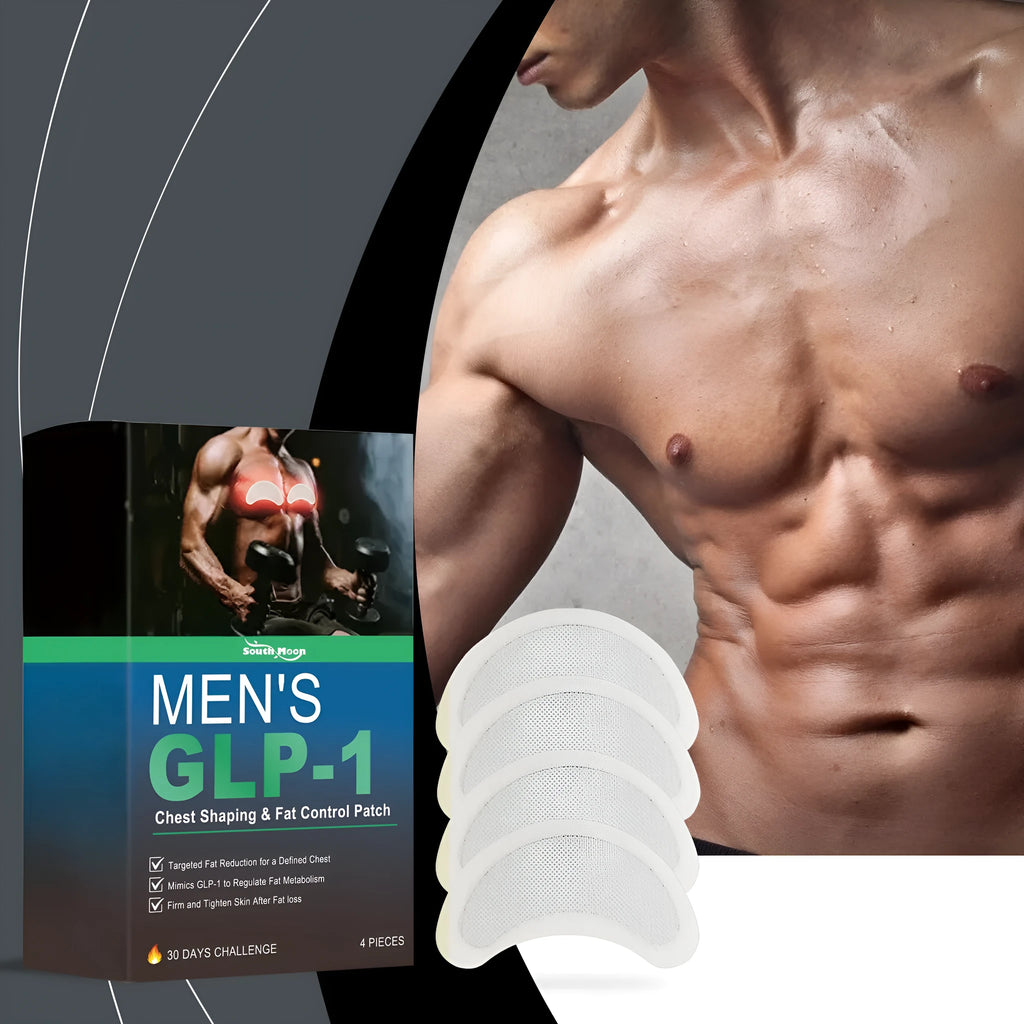 Pack of four men's thin herbal figure control patches for chest application