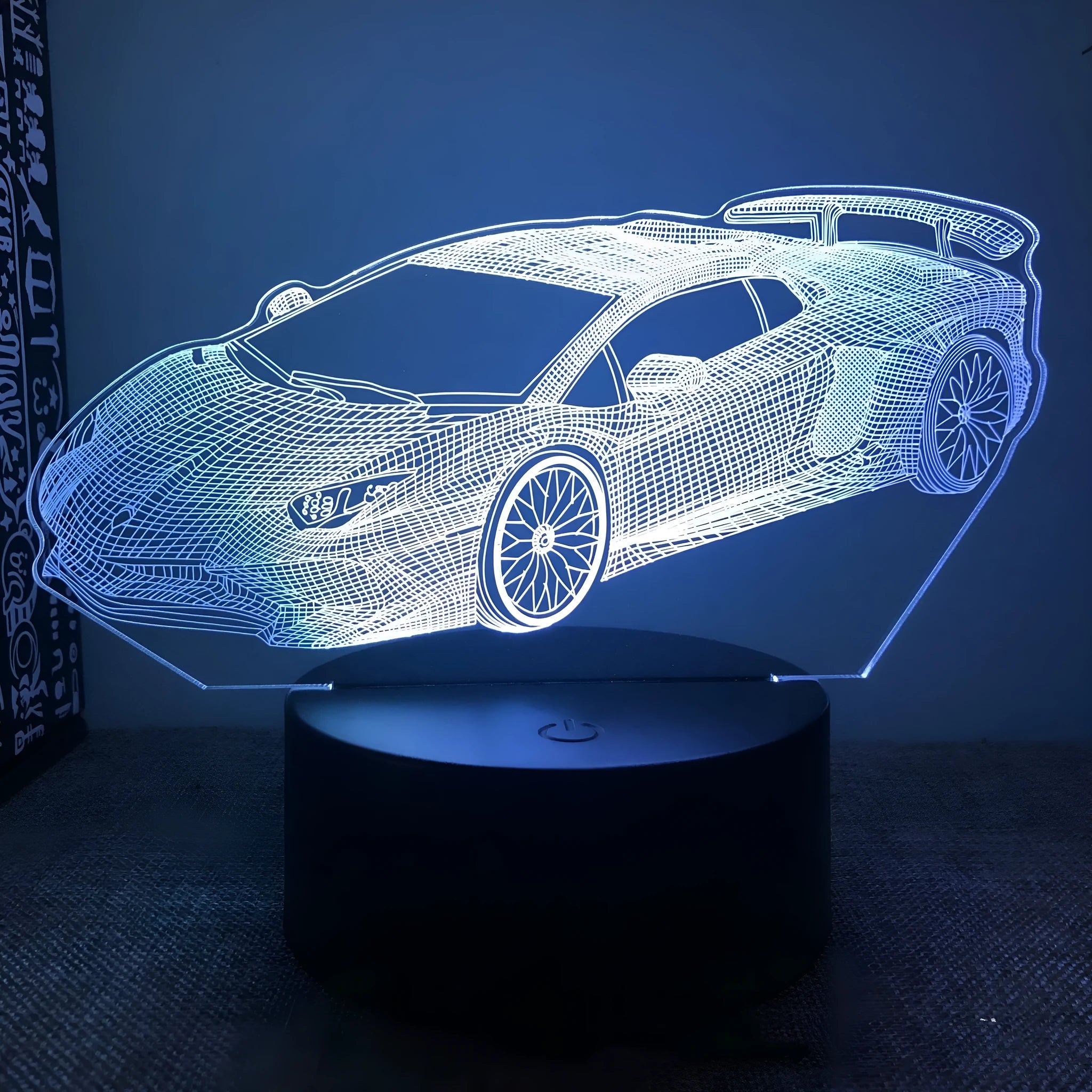 USB touch remote control bedside lamp in sport car design with 16 colour modes