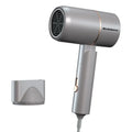 Portable folding low power ABS hair dryer in blue with folding handle and two-pin plug