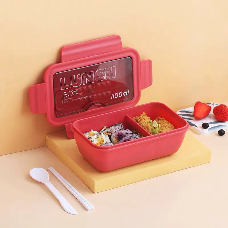 Green four-layer partitioned plastic bento box with a Nordic style design