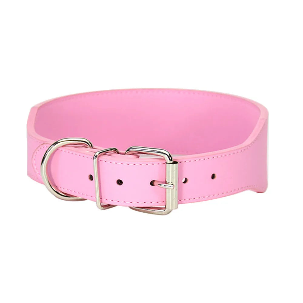 Fish-shaped leather dog collar for large dogs in multiple colours and sizes