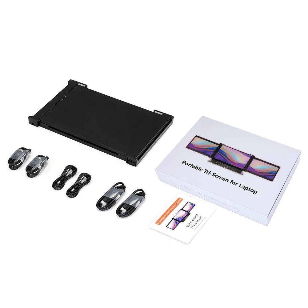 Black portable 12.2-inch IPS dual screen monitor with USB-C and HDMI ports