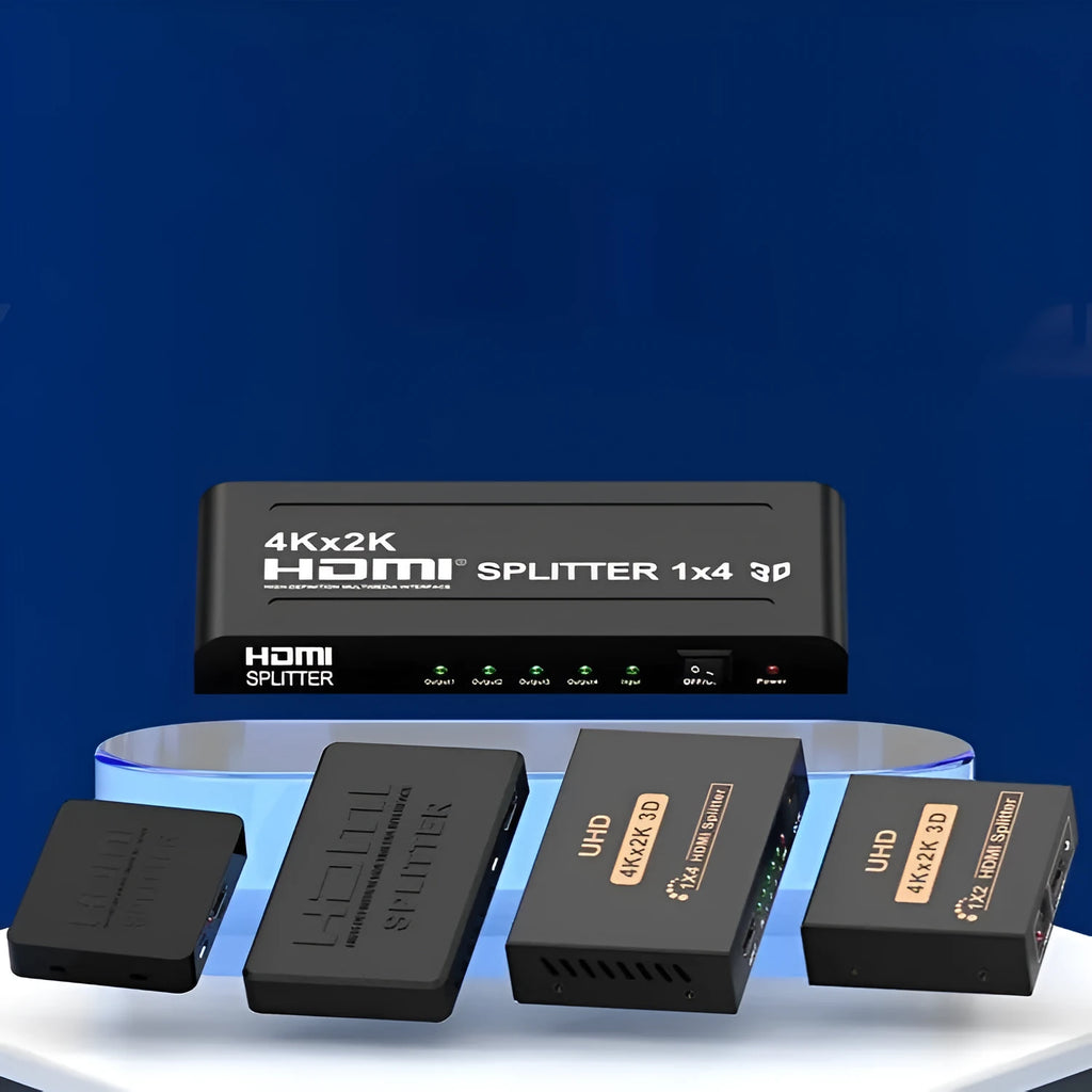 HDMI one-switch two-way frequency divider supporting 4K resolution with multiple interface options