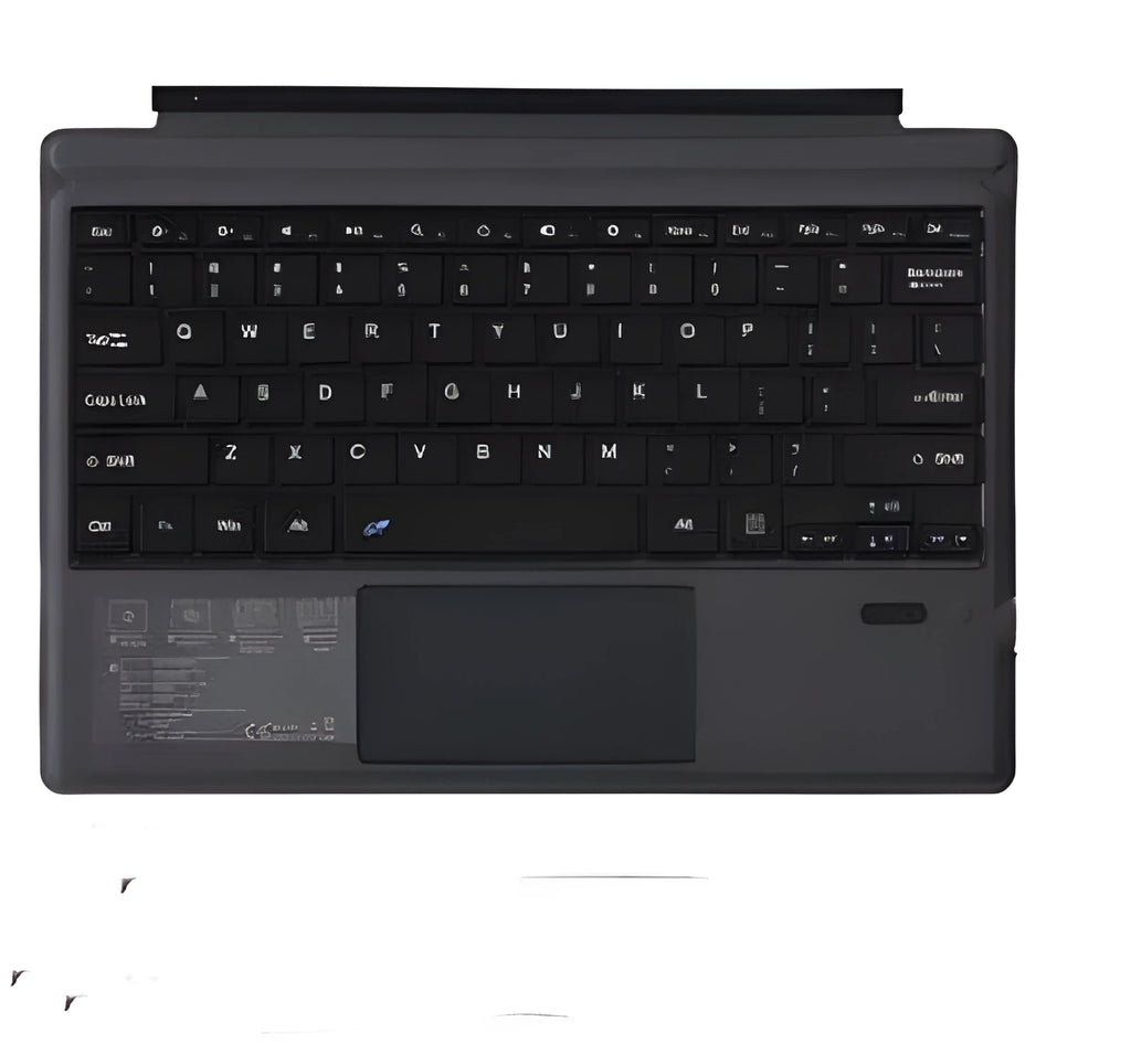 Black wireless Bluetooth acrylic keyboard for Microsoft Surface Pro 3-7 and Go2, 38cm wide