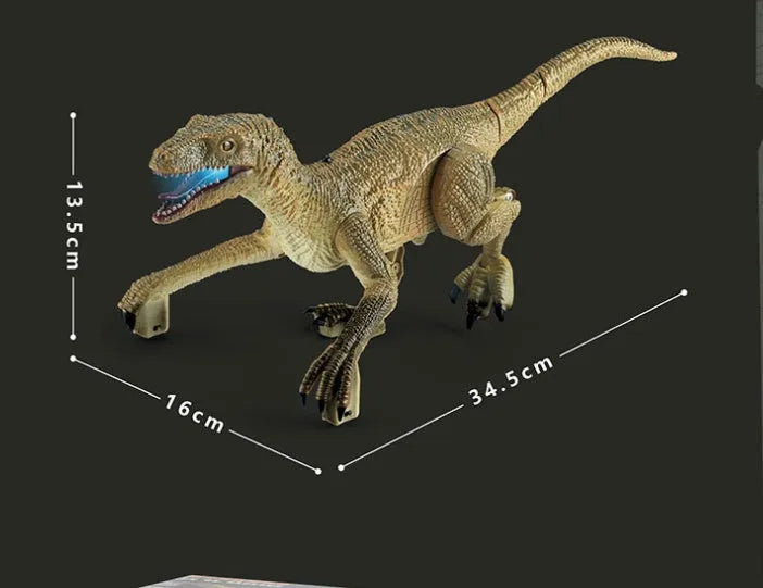 Remote control dinosaur toy with 3D eyes and realistic scales, 34.5cm, blue colour