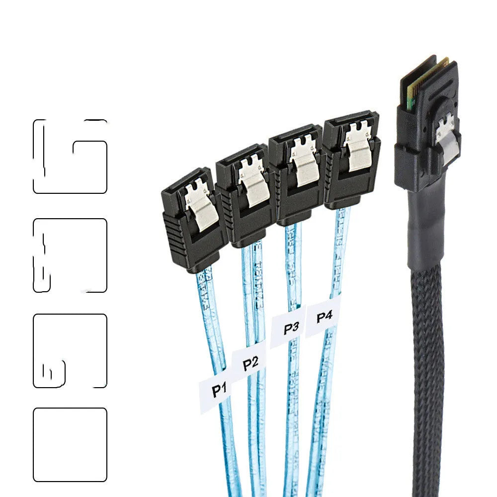 Straight head SAS server cable with coaxial connectors in 0.5m and 1m lengths