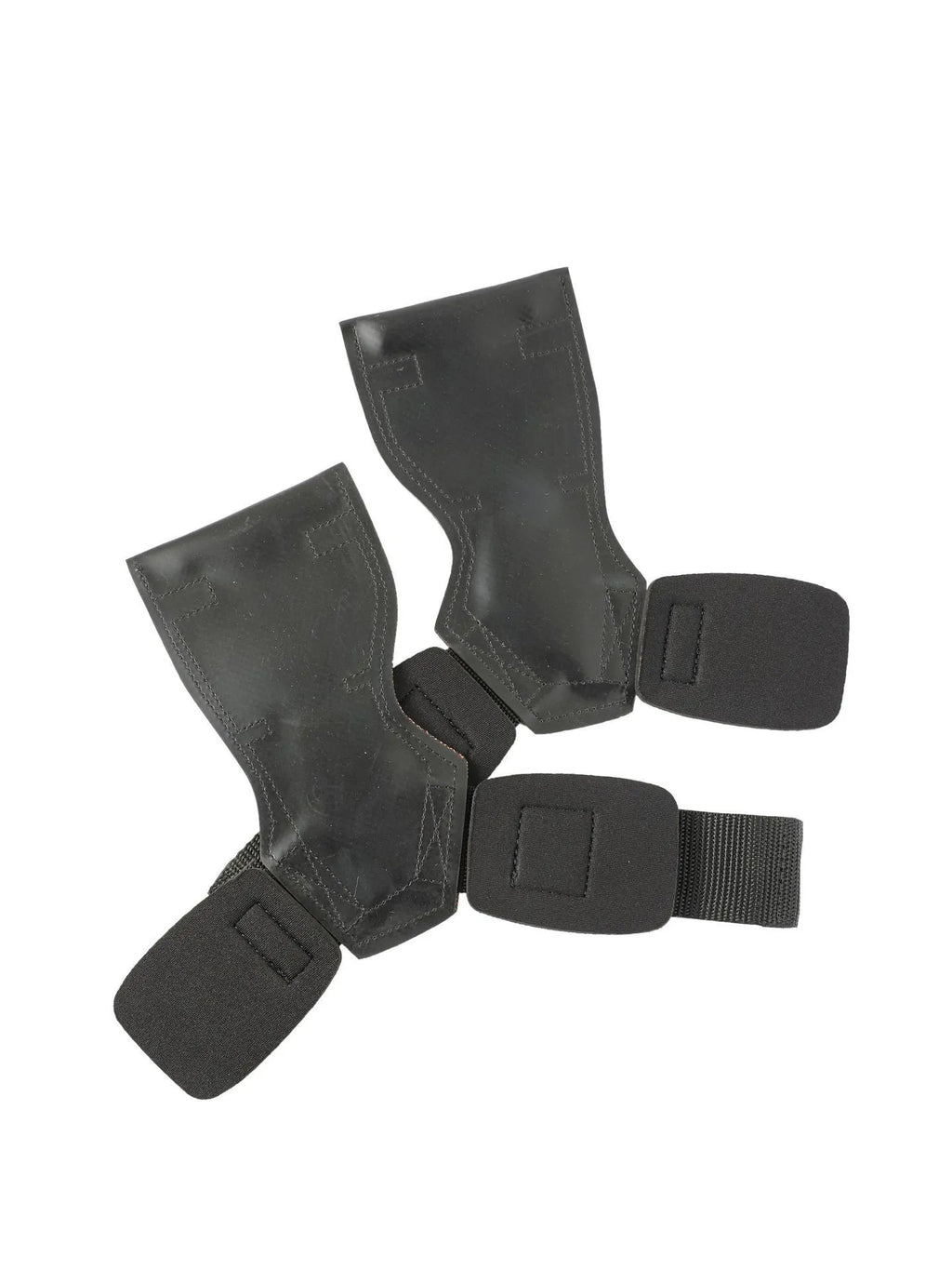 Black rubber palm protection band for weightlifting and rock climbing grip.