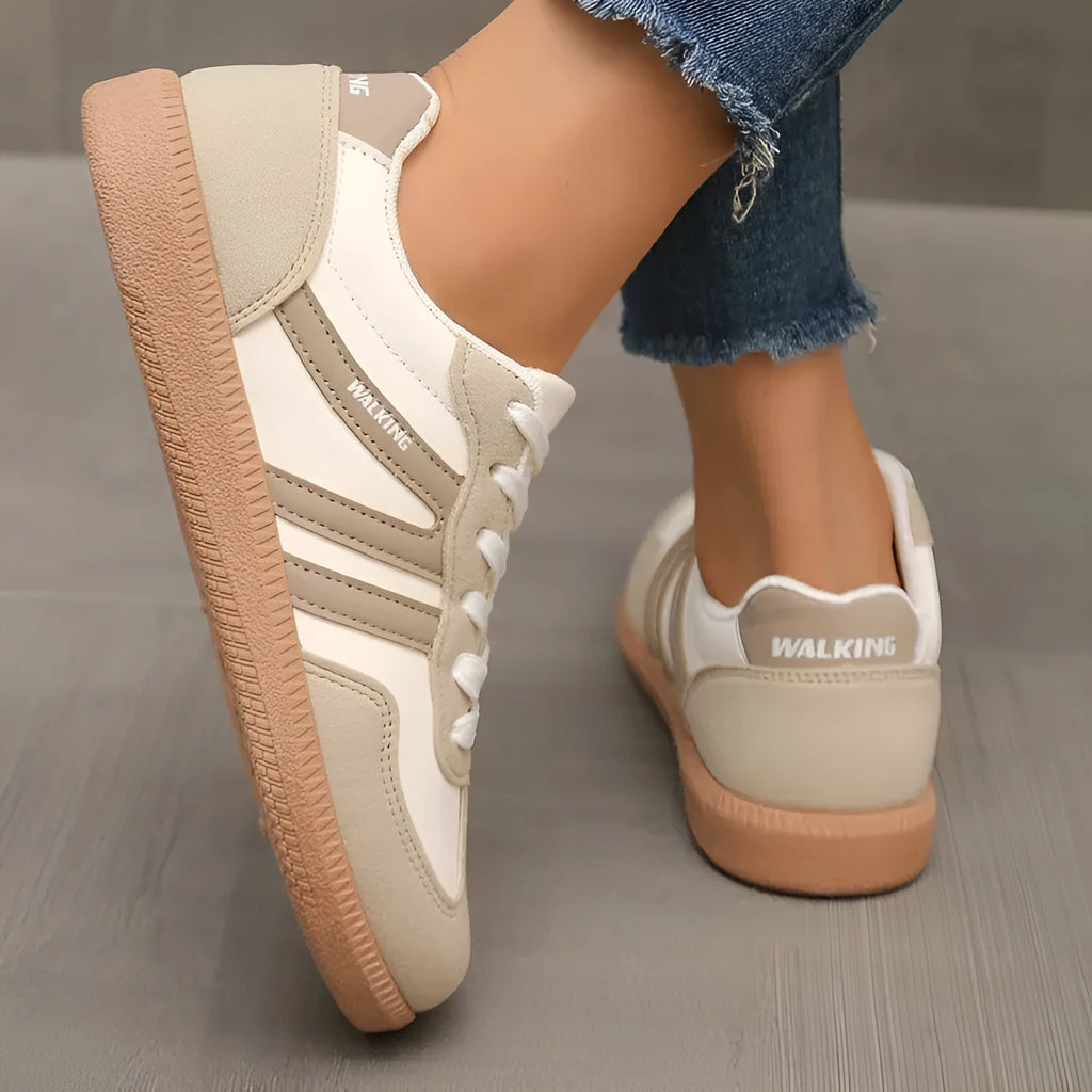 Retro training shoes sneaker with round toe, low top design and front lace-up in multiple colour options