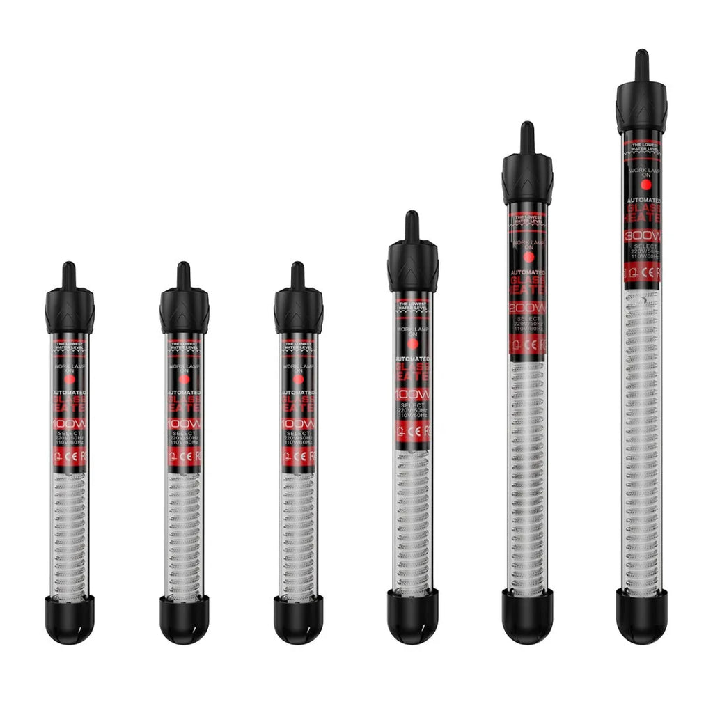 Fish tank glass pipe heater quartz thermostat submersible for aquarium fresh and sea water 100W