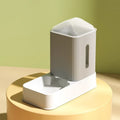 Cat and dog drinking fountain and feeder set with 3.5L water dispenser in white orange colour