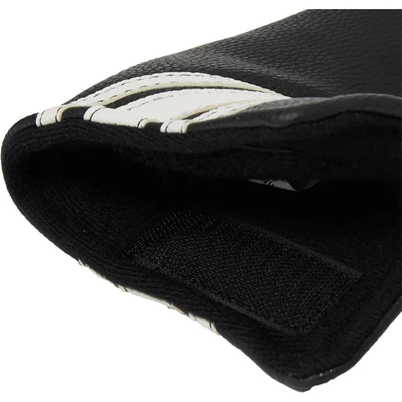 Black PU leather golf club head cover sleeve for protecting a push rod.