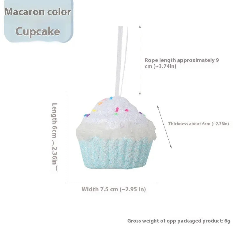 Foam Christmas pendant in macaron colours, Korean style, Ice Cream Cake shape, available in Blue Pink Yellow