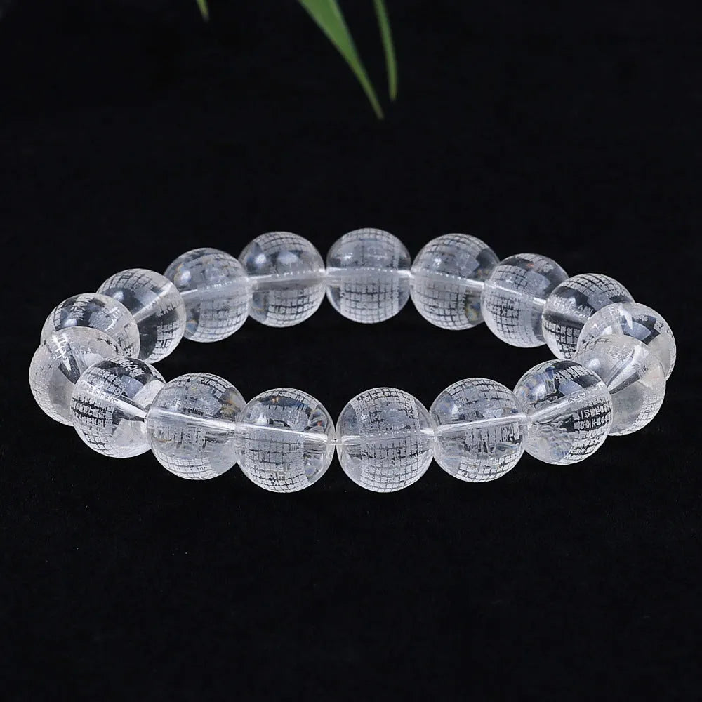 10 loose round glass Buddhist prayer beads with Heart Sutra colour details in 10mm size