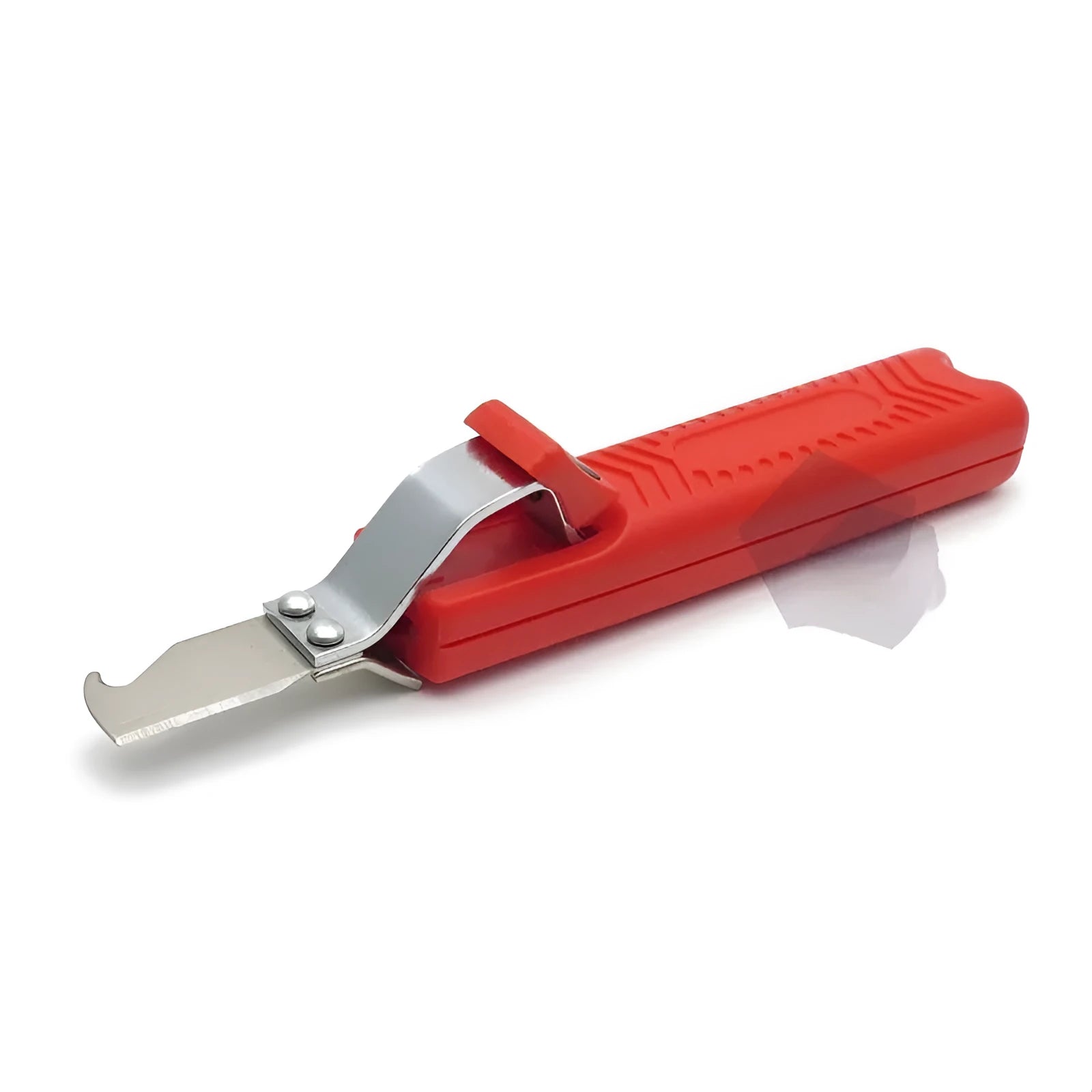 Red engineering plastic wire stripper peeler with hook blade, 170mm length, WS256 model