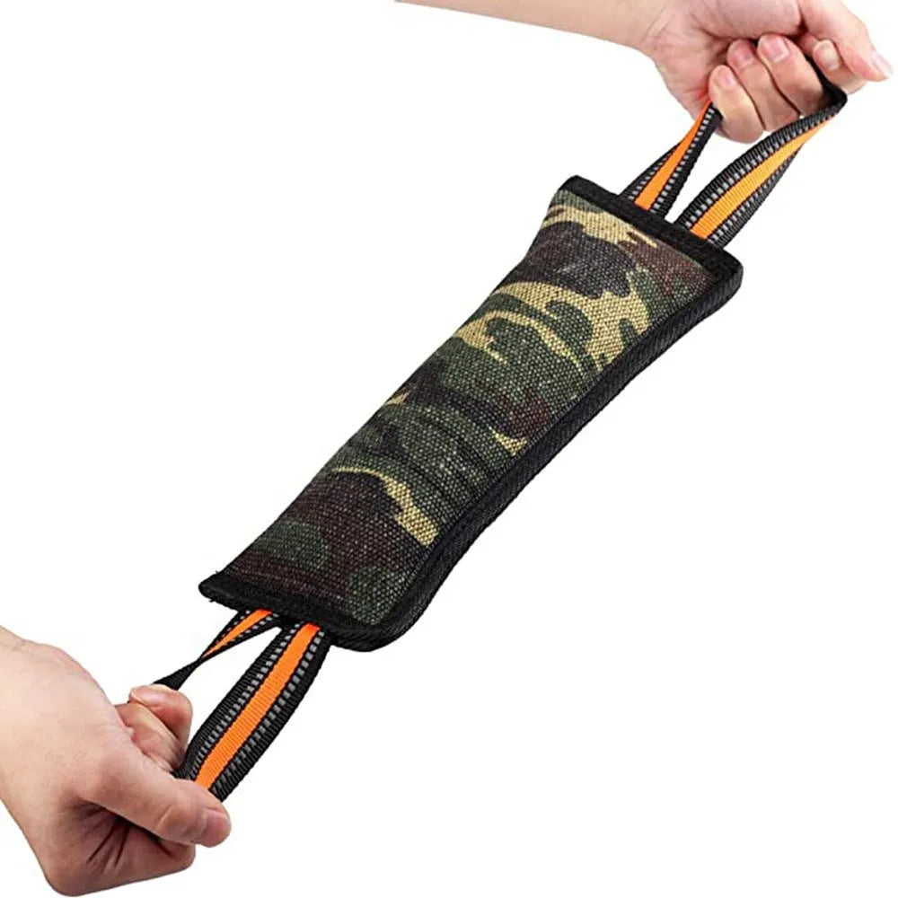 Yellow-edged reflective jute dog training bite stick measuring 55cm in length