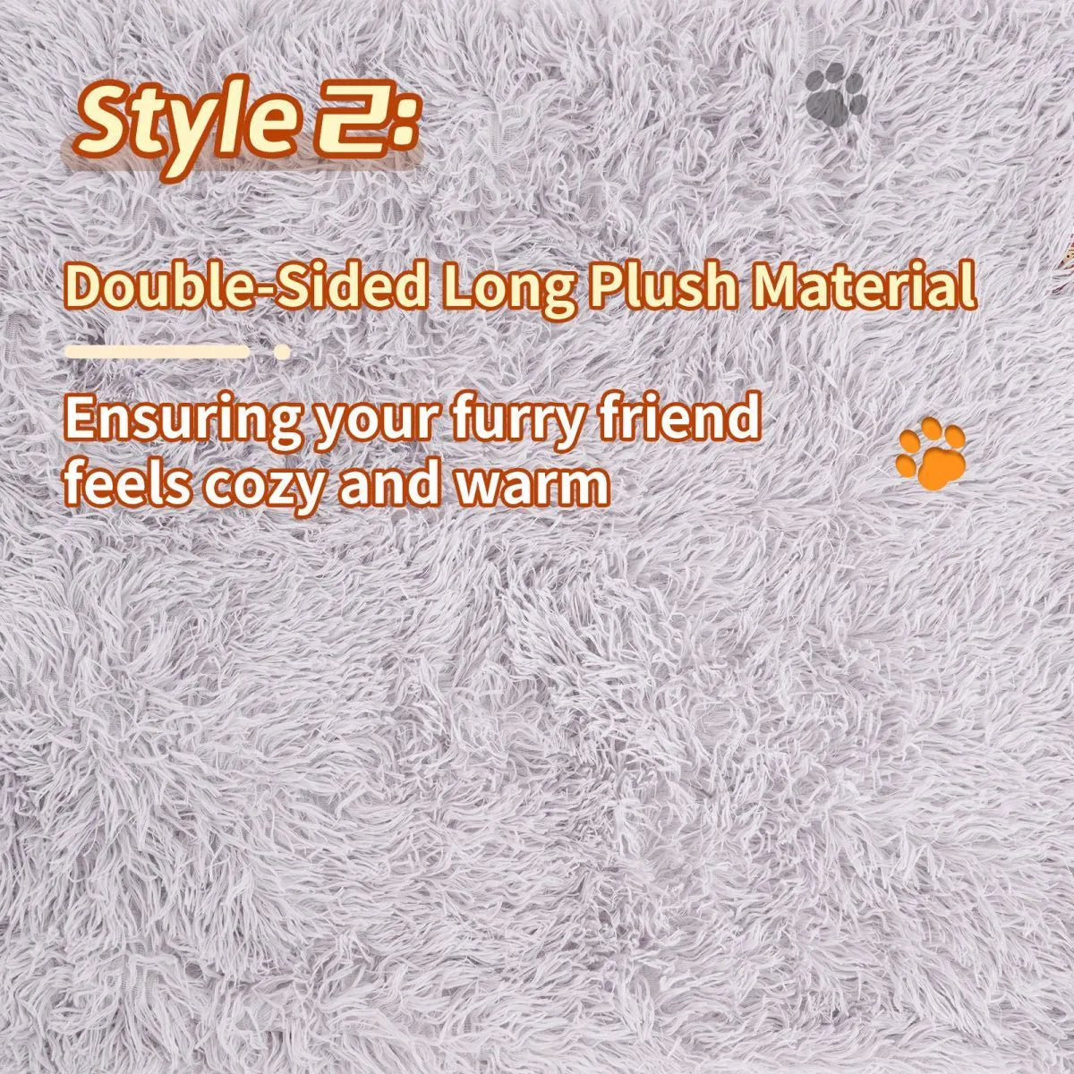 Grey velvet and plush pet blanket laid on a sofa, showing its soft texture and size.