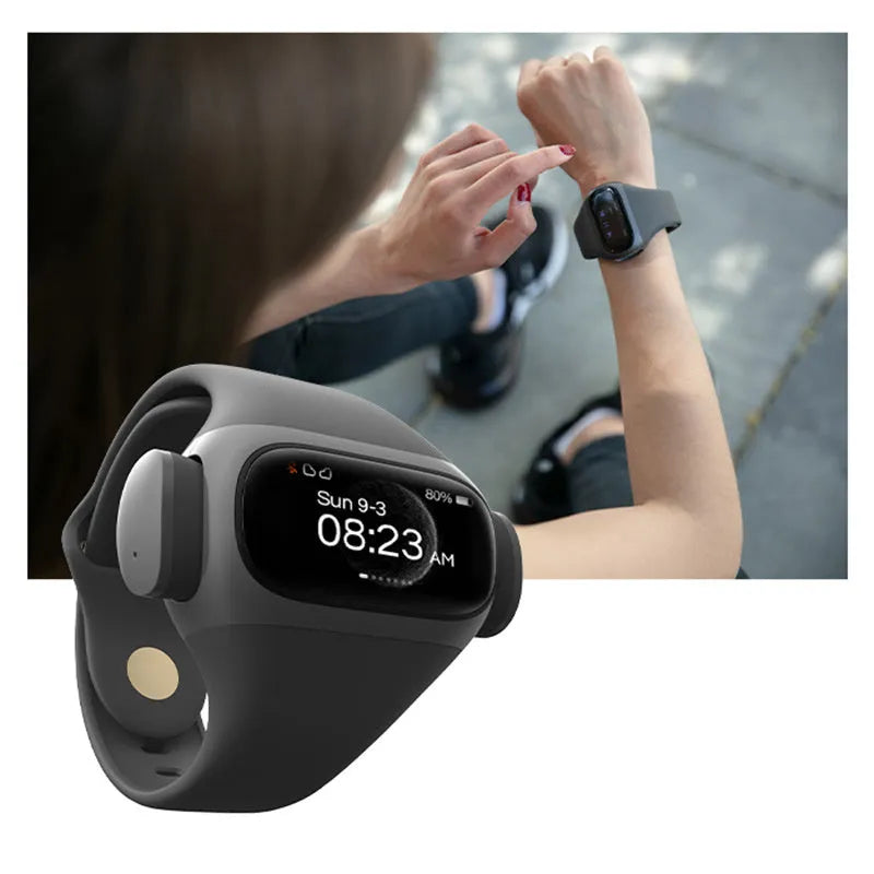W20PRO Grey wrist wear true wireless Bluetooth headset with touch screen