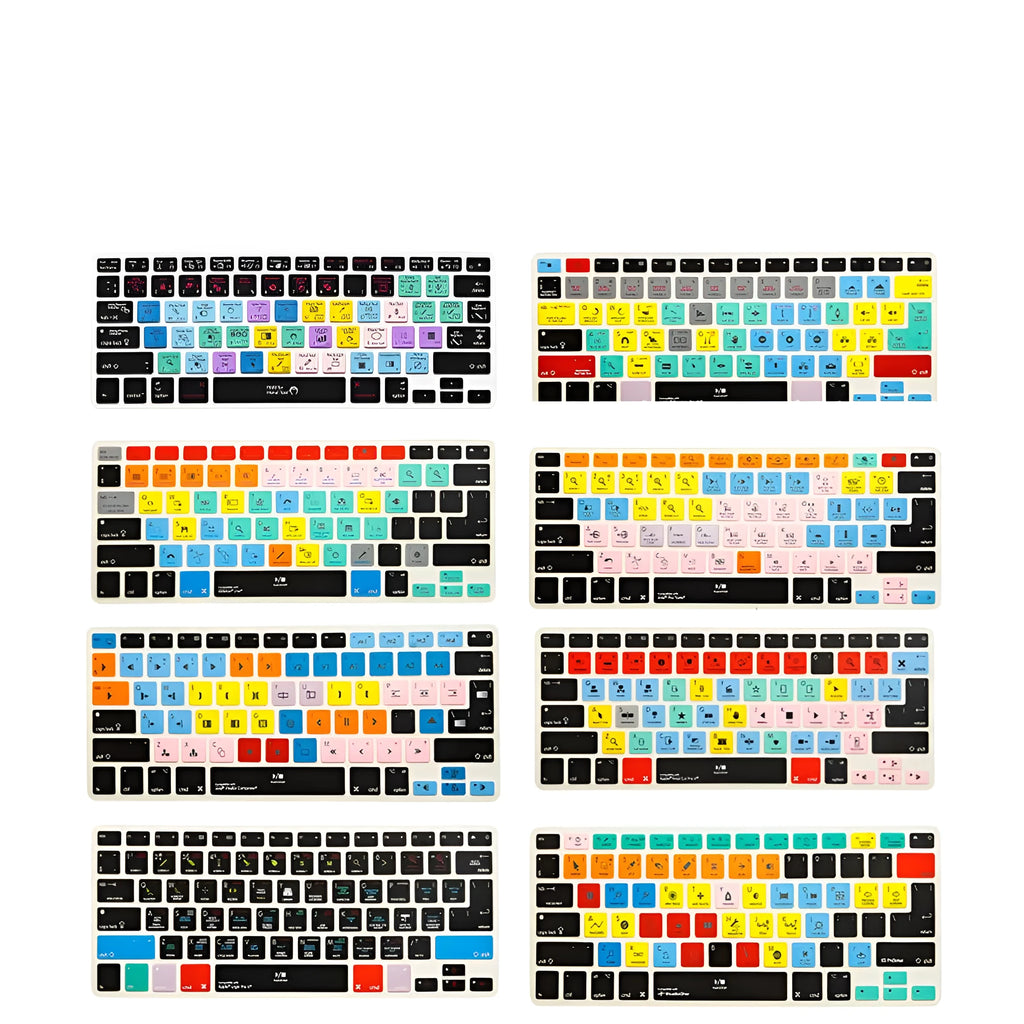 Silicone keyboard film for MacBook with printed shortcuts for music and video editing software