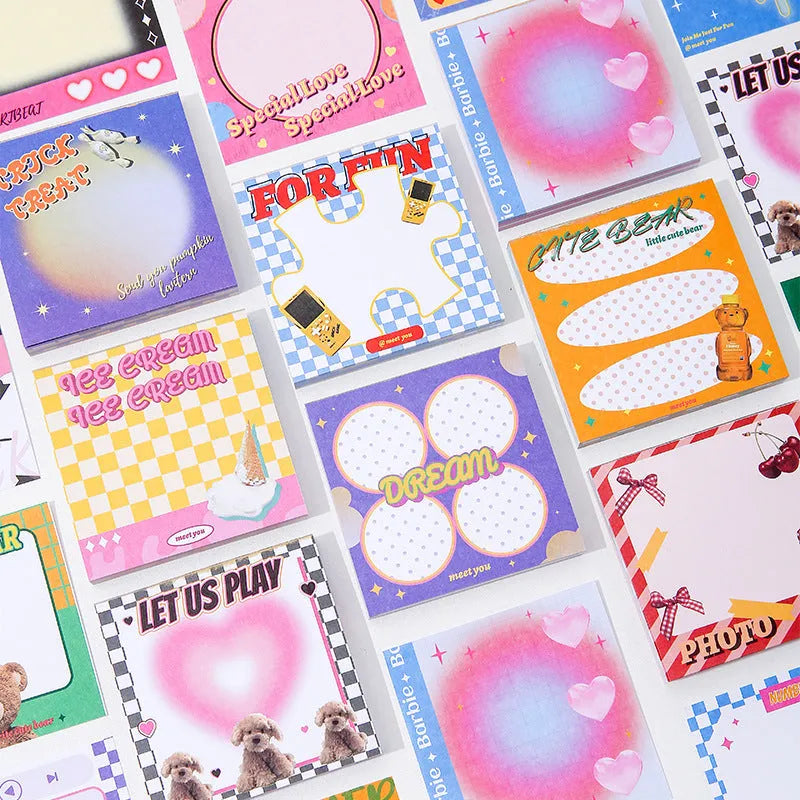 Time Series Korean rectangle note pad with 90 sheets, showing cover design options