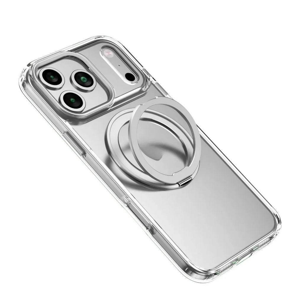 360 rotating magnetic phone case for iPhone 17 Pro Max in Desert Gold with invisible bracket