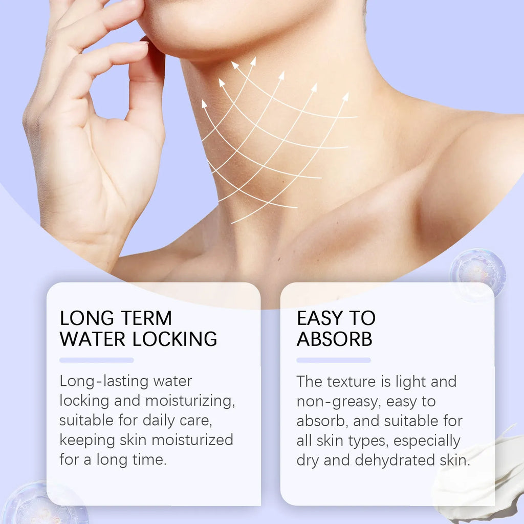 50g neck skin cream jar with coffee extract and hyaluronic acid for moisturising