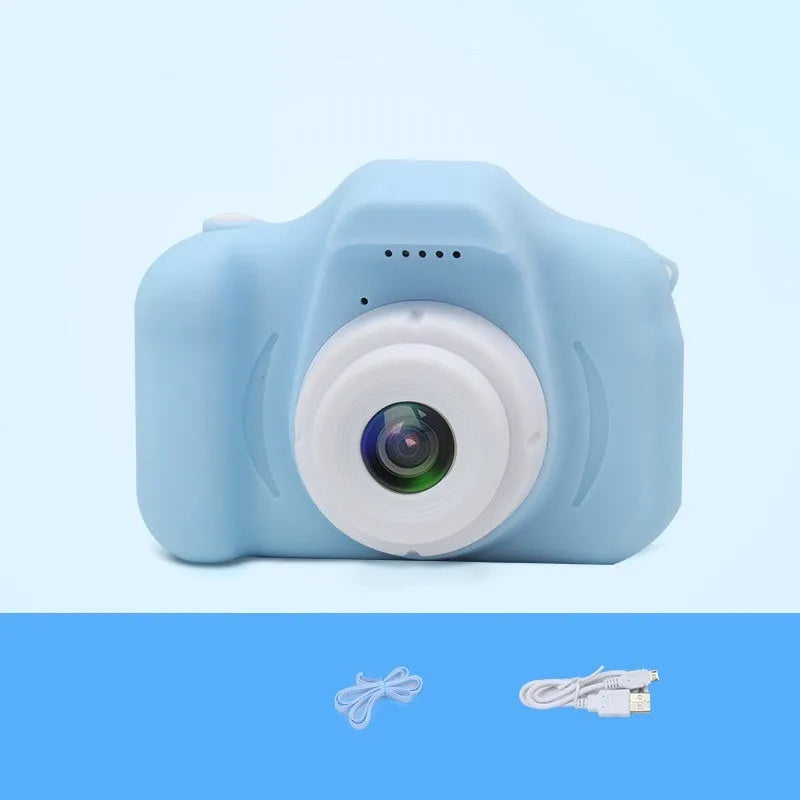 X2 HD Mini Cartoon Kids Digital Camera with 13MP lens and silicone body in blue