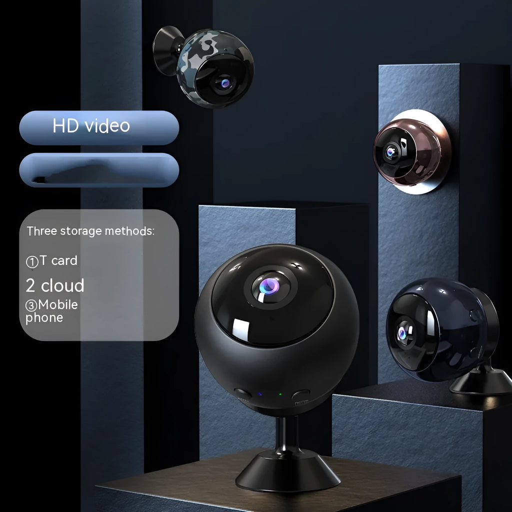 Wireless WiFi surveillance camera with 1080p resolution and ABS plastic housing