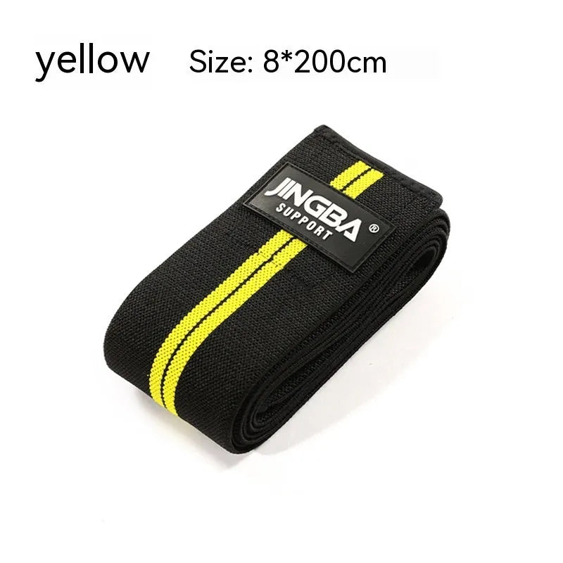 Adjustable knee pads for weightlifting and sports in blue, grey, red, or yellow colours