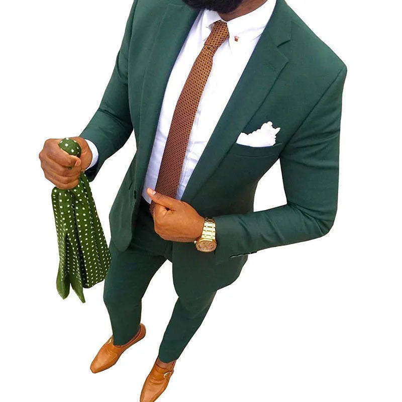 Men's cotton banquet suit in multiple colours with jacket and trousers formal wear