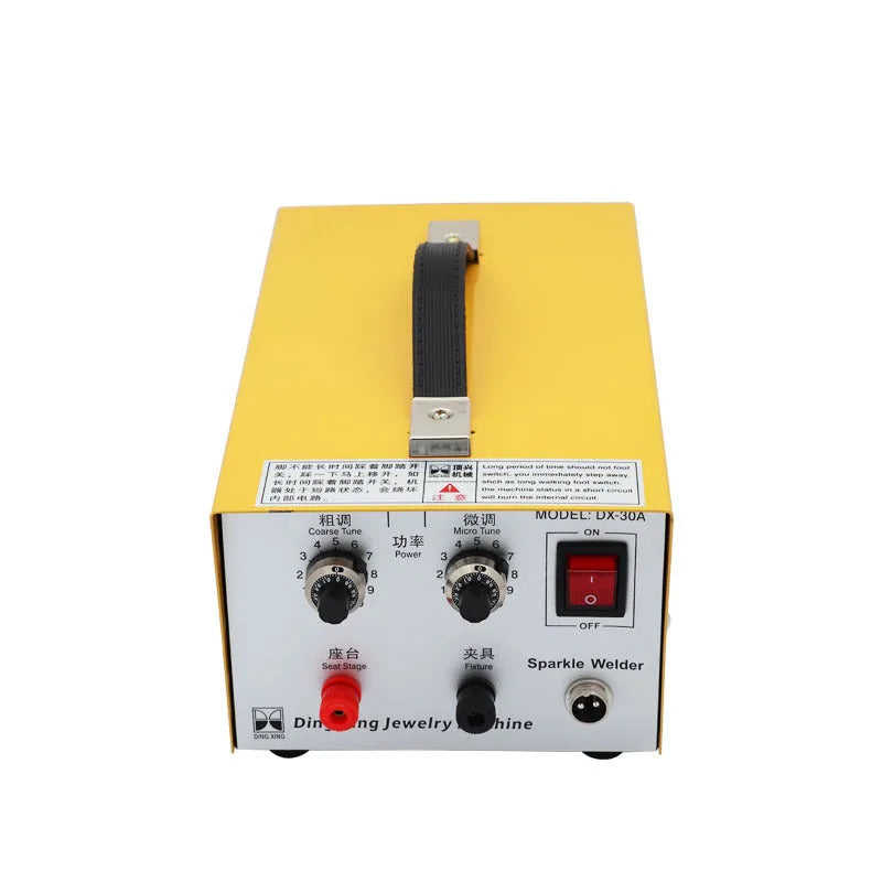30A jewelry spot welder DC pulse welding machine with foot pedal, compact size 35x20x14cm