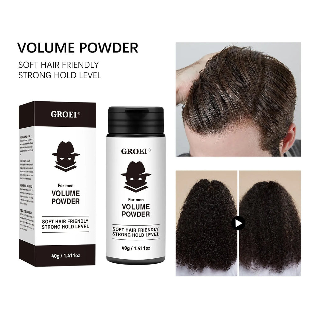 Disposable 40g hair styling powder unit for oil control and fluffy hair volume.